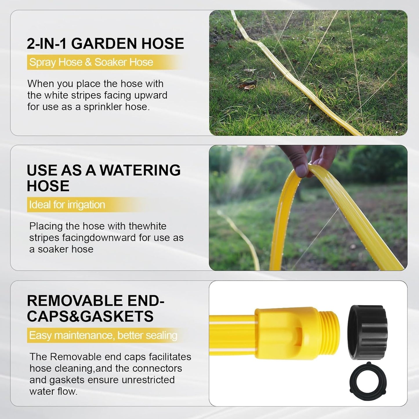 6-Pack Sprinkler Hose with Holes 25 ft – Flexible Sprinkler Soaker Hose for Lawn & Garden, 150 ft Total Drip Irrigation System – Yard Watering Solution, Durable & Easy to Use