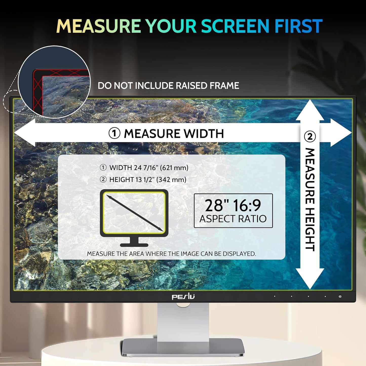 [2 Pack] 28 Inch Privacy Screen for Computer Monitor 16:9 Aspect Ratio, Eye Protection Anti Blue Light Glare Shield, 28inch Removable Black Blackout Anti Spy Desktop Security Private Filter