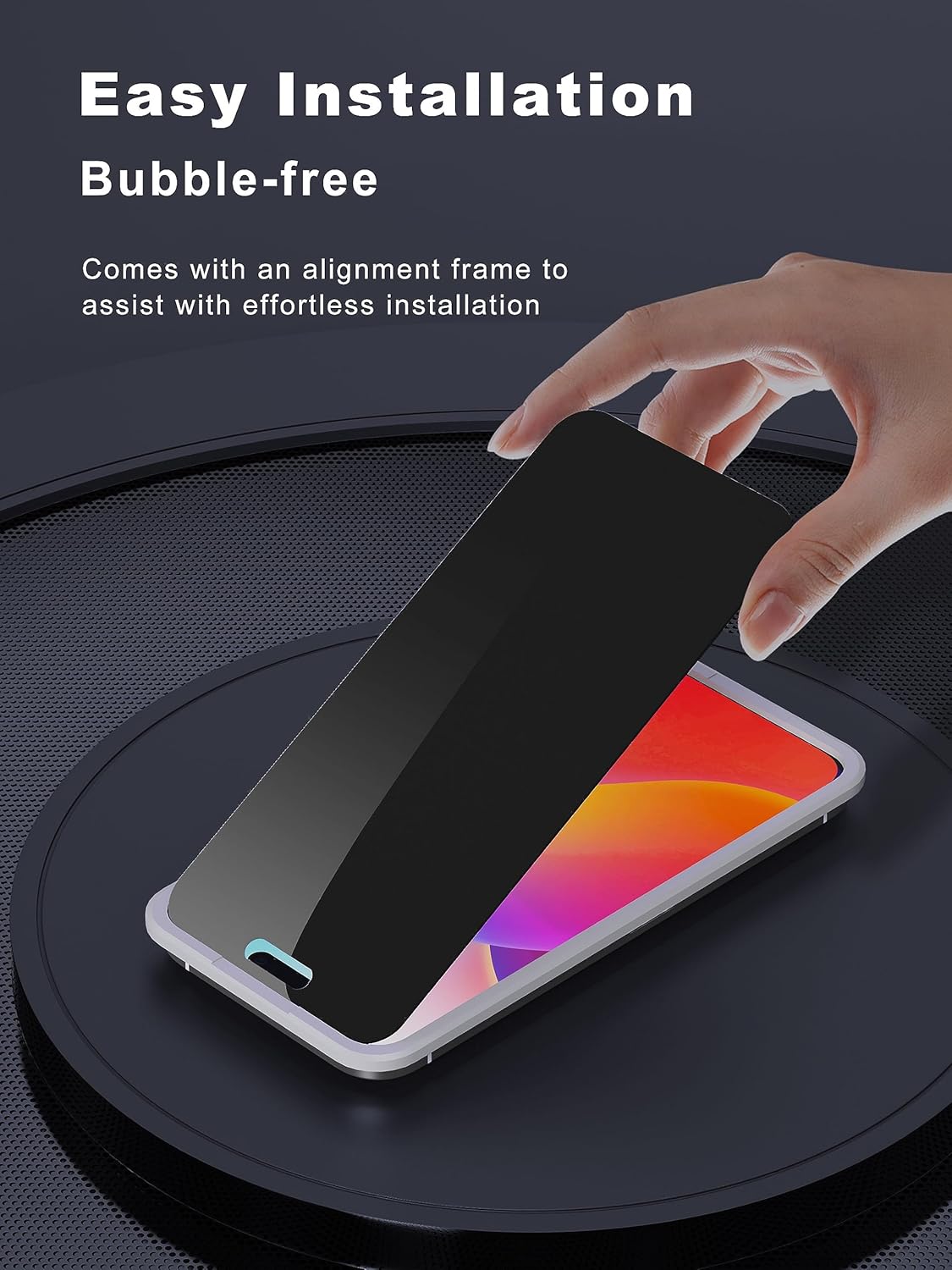 Compatible for iPhone 15 Pro Max Privacy Screen Protector 6.7 inch, Anti Spy Anti Blue Light HD Tempered Glass Screen Protector Easy Installation, Case Friendly, 2 Pack Black
