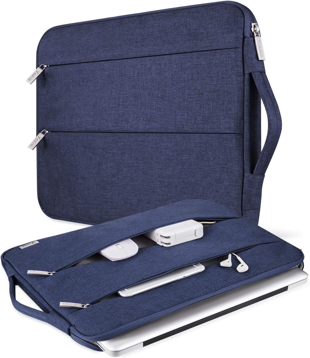 Voova Laptop Sleeve Carrying Case 15.6 16 Inch,Slim Computer Cover Bag Compatible with MacBook Pro 15/16, Dell xps 15,15-16 Inch HP Dell Asus Acer Laptop, Blue