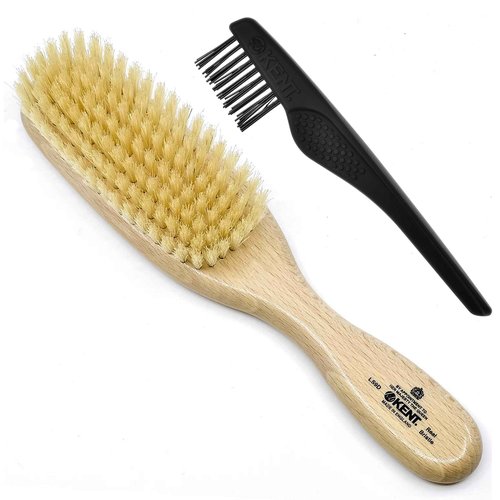 Kent LS9D Satinwood Pure Soft White Bristle Narrow Hair Brush – Boar Bristle Brush for Thin Hair. Luxury Styling, Straightening, and Smoothing. Ideal for Women. Made in England