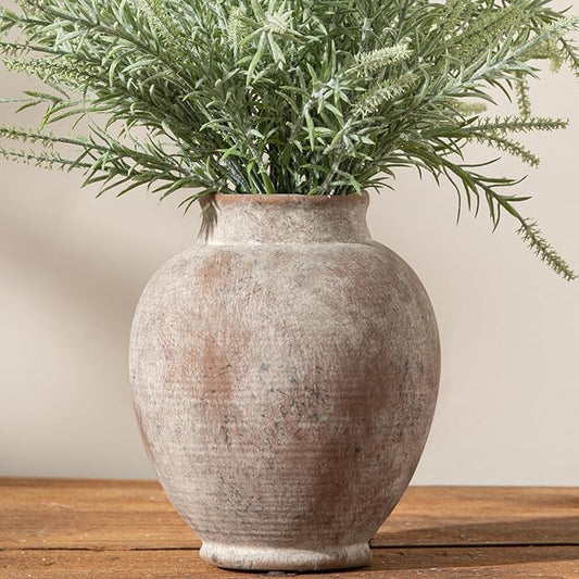 Ceramic Flower Vases Home Decor, Rustic Farmhouse Decorative Vase Pottery Pampas Grass Vases for Decor Table Living Room Entryway Mantel Bookshelf Bedroom Bathroom Kitchen - 7.4 Inch Rustic