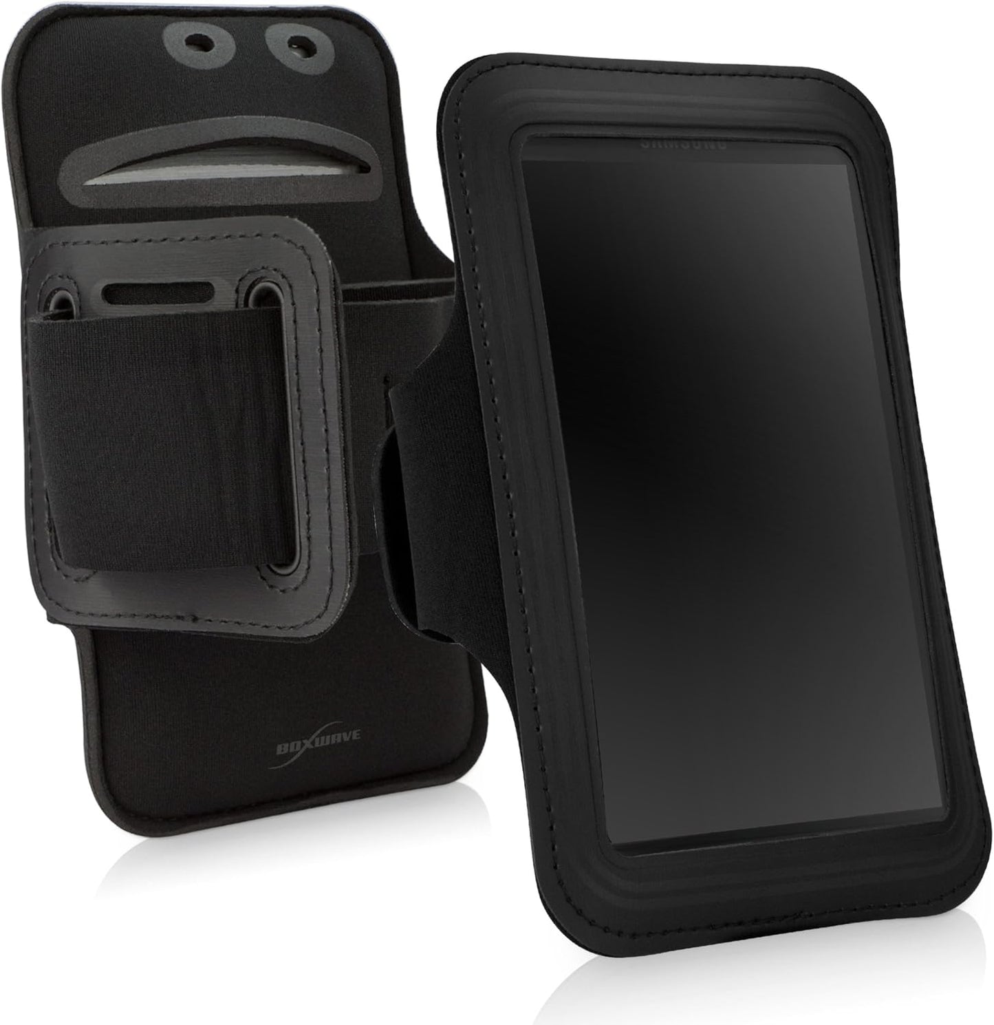 BoxWave Case Compatible with Wiseasy P3QT - Sports Armband, Adjustable Armband for Workout and Running - Jet Black