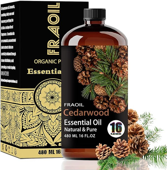Cedarwood Essential Oil, Cedarwood Oil 16 Fl Oz 480ML for Diffuser Humidifier Yoga Cleaning DIY Candle Soap Making Essential Oils