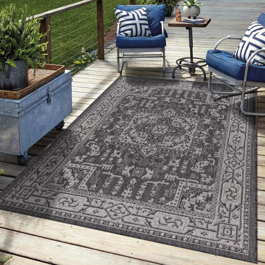 Keen Home Design Terrace Outdoor Area Rug - 9x12 Washable Indoor/Outdoor Rug for Patio, Kitchen, Balcony, Beach, Garden, Deck and Porch, Size: 8'10"x12'