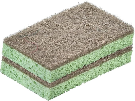 Kitchen Sponges for Washing Dishes, Non-Scratch Cellulose Dish Scrub Sponges, Cleaning Sponges for Household Use, Safe Cleaning Products, Kitchen Sponges Pack of 2, by Superio
