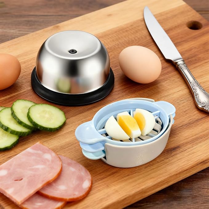 2 PCS Egg Piercer, Hard Boiled Egg Slicer, Easy Hard‑Boiled Egg Peeling and Cooking, Anti‑Cracking Egg Shell Prevention Gadget for Home Kitchen Bakery Commercial Use