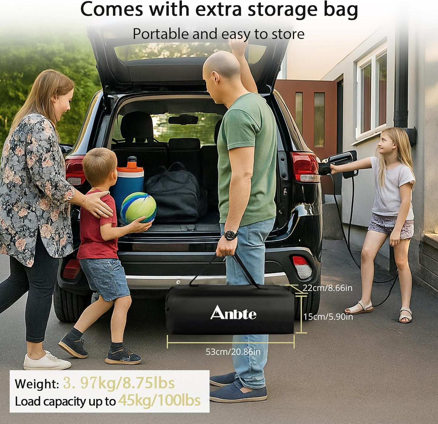 Folding Camping Table, Aluminum Roll Up Camping Table Adjustable Height with Storage Net and Bag, Lightweight Outdoor Table 25” X 16”, for Outdoor Travel BBQ Party Picnic, Black