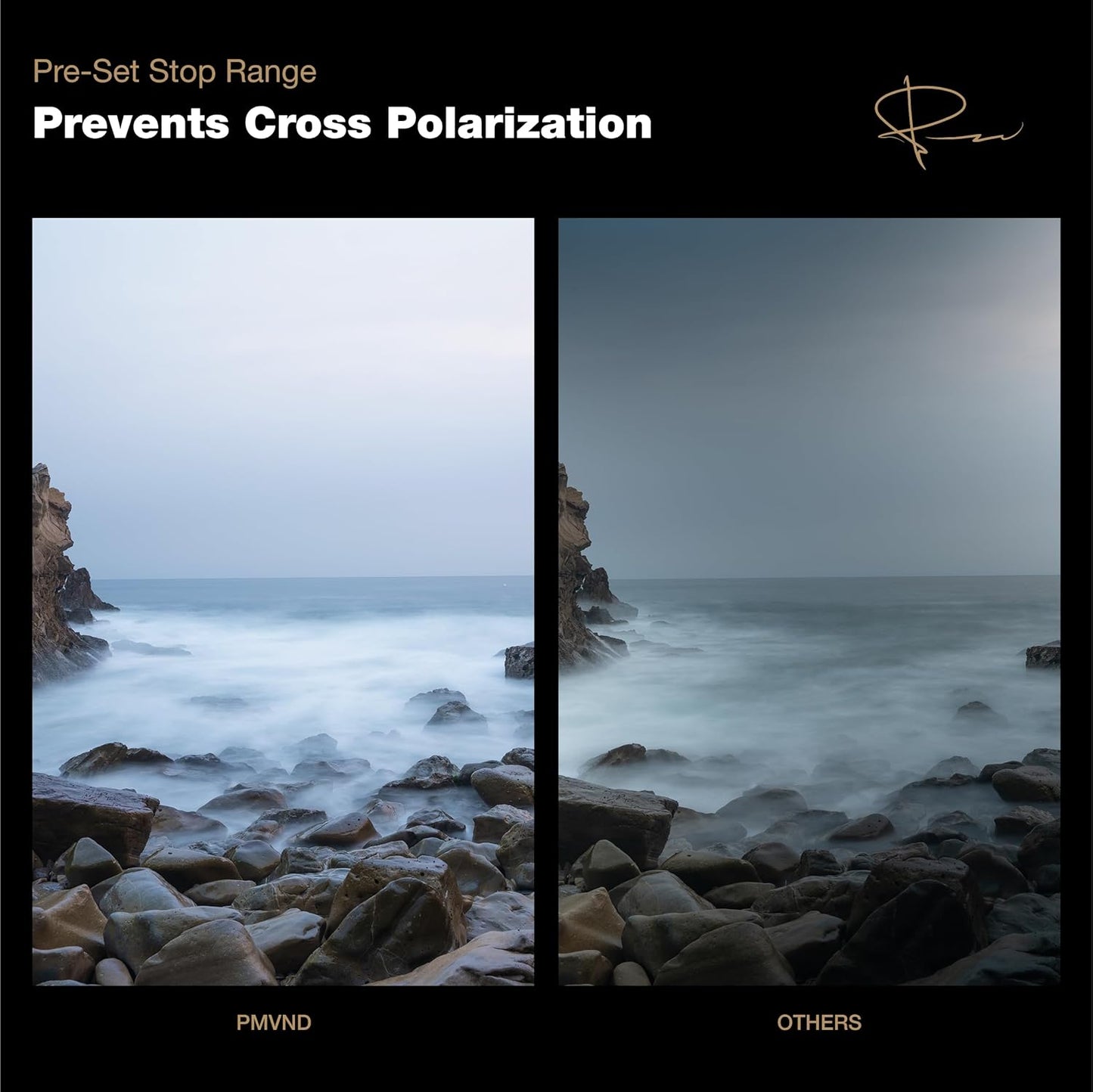 PolarPro 95mm Peter McKinnon Mist VND Camera Filter - 2-5 Stop Variable Neutral Density Lens Filter for DSLR/Mirrorless Pro Video – for Cinematic Shutter Speed Control + Diffusion