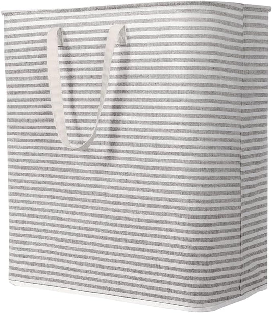 Lifewit 105L Large Collapsible Laundry Hamper, Tall Foldable Dirty Clothes Baskets Waterproof, Freestanding Design with Easy Carry Handles in Dorm Bedroom Bathroom College, Grey