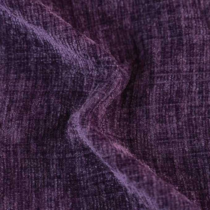 CaliTime Throw Pillow Covers Decorative 24 X 24 Inches Pack of 2 Cozy Chenille Cushion Cases for Couch Sofa Bed Living Room Home Plum Purple