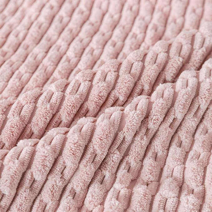 Set of 4 Light Pink Decorative Throw Pillow Covers 22x22 Inch Corduroy Pillow Covers for Bed Couch Sofa Living Room Soft Square Cushion Cases