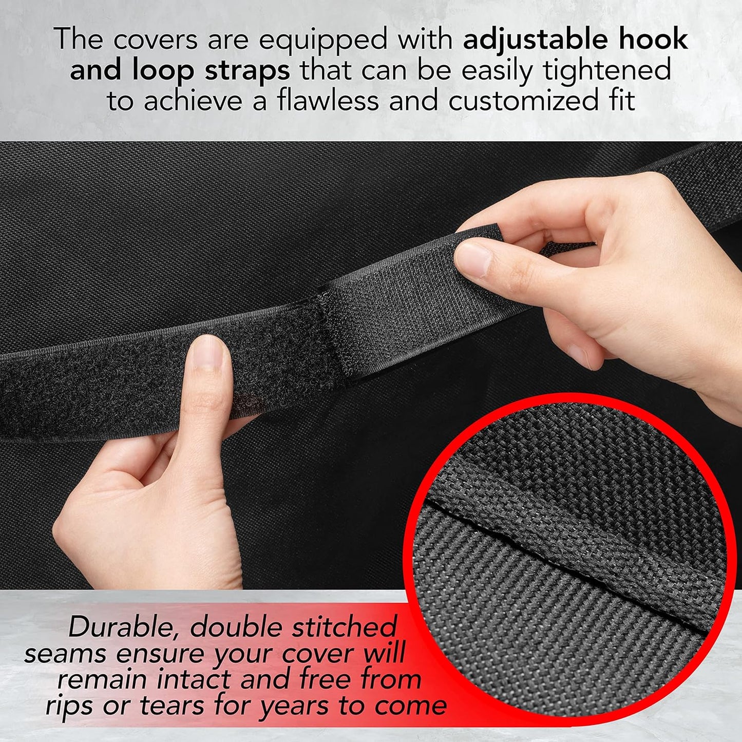 Heavy Duty BBQ Grill Cover for Outdoor Grill, 52 Inch – Waterproof, Weather Resistant, UV & Fade Resistant with Adjustable Straps – Gas Grill Cover for Weber, Genesis, Charbroil, etc. Black