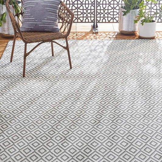 Home Dynamix Tripoli Lydia Modern Indoor/Outdoor Area Rug, Gray/Cream, 3'7"x5'2" Rectangle