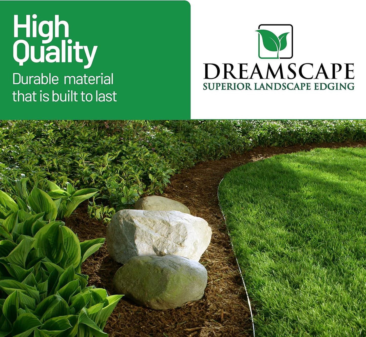 Dreamscape YardEdge Aluminum Landscape Edging - 12 Strips, 6ft Each (72ft Total), Black Duraflex Paint - Professional Quality Landscaping Border, Metal Divider for Lawn, Garden, Flowerbed