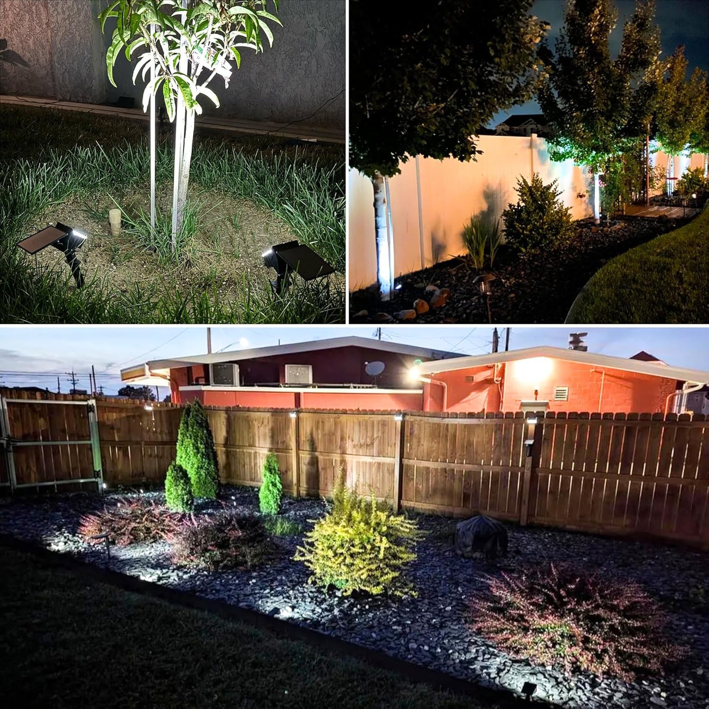 VOLISUN Solar Spotlight Outdoor, IP67 Waterproof Solar Landscape Spot Lights，Uplights for Yard Garden Pathway - 4 Pack (Cool White) 27 LED 3 Lighting Modes