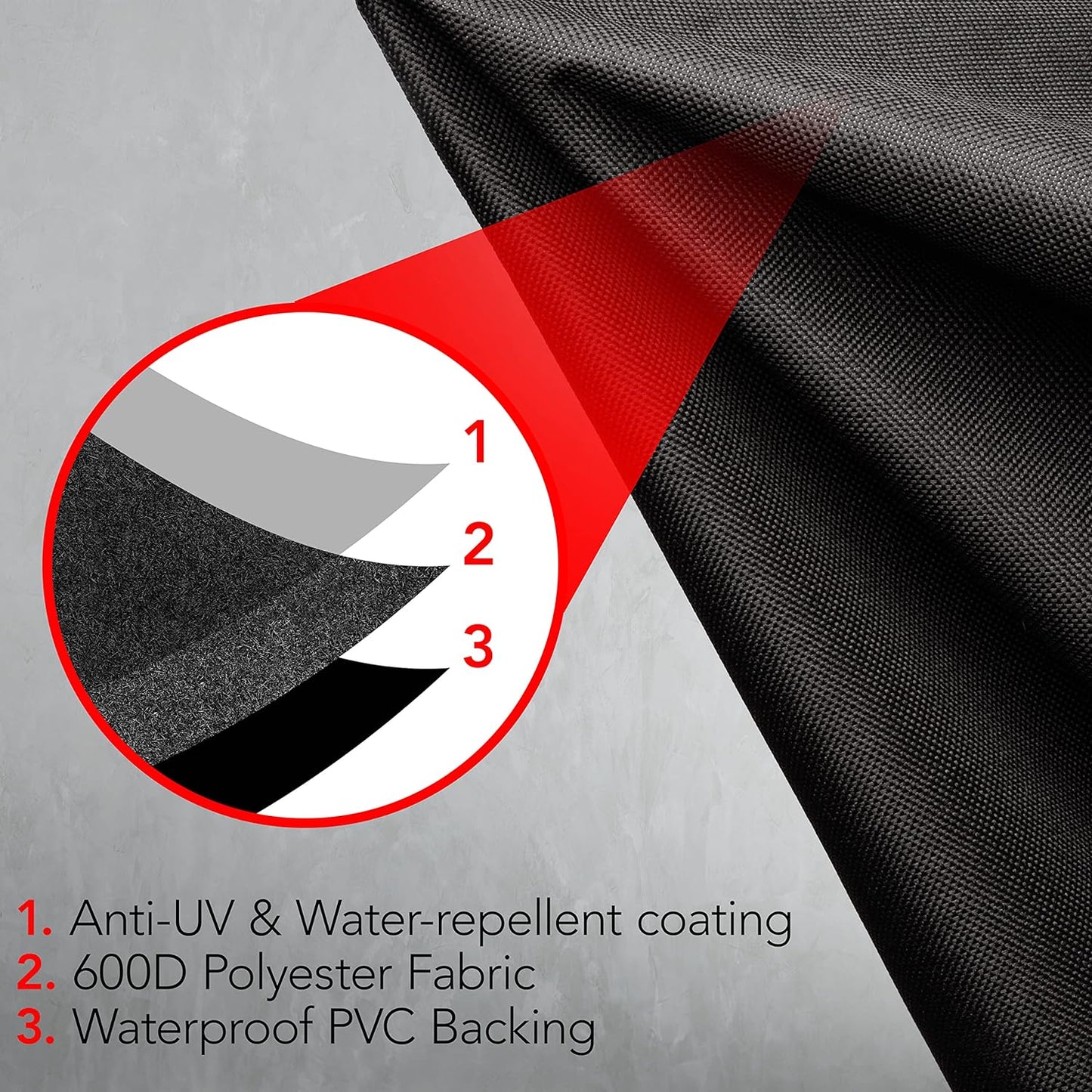 Heavy Duty BBQ Grill Cover for Outdoor Grill, 52 Inch – Waterproof, Weather Resistant, UV & Fade Resistant with Adjustable Straps – Gas Grill Cover for Weber, Genesis, Charbroil, etc. Black