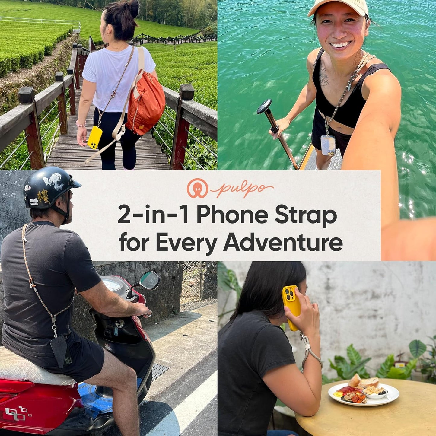 Pulpo 2-in-1 Cell Phone Wrist Strap and Lanyard Black - Anti Theft Phone Lanyard for Men & Women, Wrist Straps for Phones, Lanyards for Smartphones, Adjustable Cellphone Leash & Safety Strap Tether