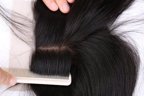 Greatremy 4"x4" Silk Base Lace Closure Straight Virgin Hair With Baby Hair Free Part Natural Color 12inch