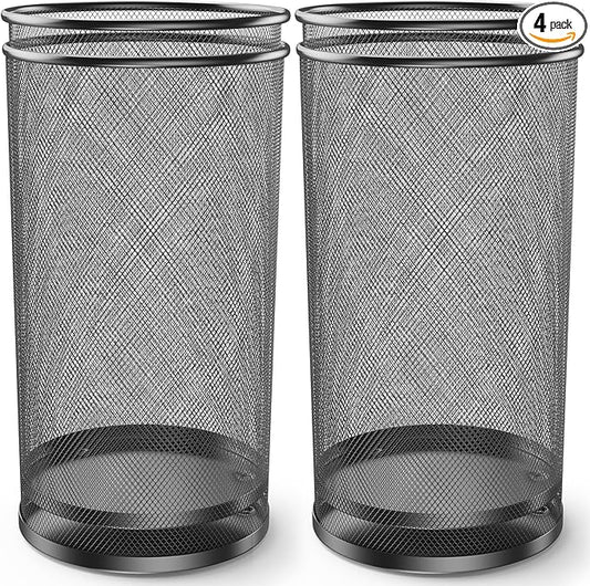 19.5" H Mesh Umbrella Stand - Ventilated Mesh Umbrella Holder for Entryway - Extra Capacity Storage for Umbrellas Canes & More - Freestanding Indoor Organizer 10.4" L x 10.4" W x 19.5" H - 4P Black