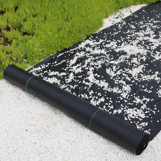 2.4oz-1.4FTx200FT Weed Barrier Landscape Fabric - Durable Weed Block Gardening Ground Cover Mat, Woven Geotextile Fabric for Underlayment, Commercial Driveway Stabilization, Weed Control Cloth