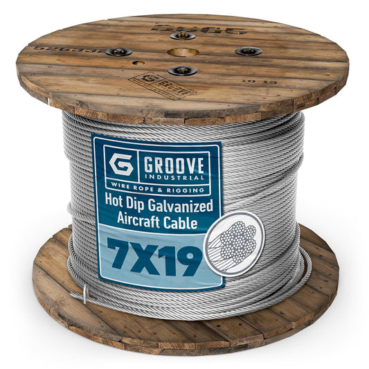 5/16’’ 7x19 Hot Dip Galvanized Aircraft Cable – Steel Wire Rope - 3500 Feet