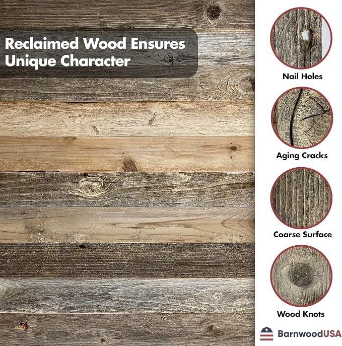 BARNWOODUSA Rustic Decorative Ladder - 100% Upcycled Wood (48" x 12" x 1.5", Weathered Gray)