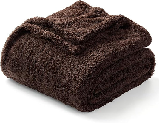 Exclusivo Mezcla Fleece Bed Blankets Queen Size, Ultra Soft, Lightweight and Fuzzy Coffee Blanket for Women, Home Decor, 90x90 Inches