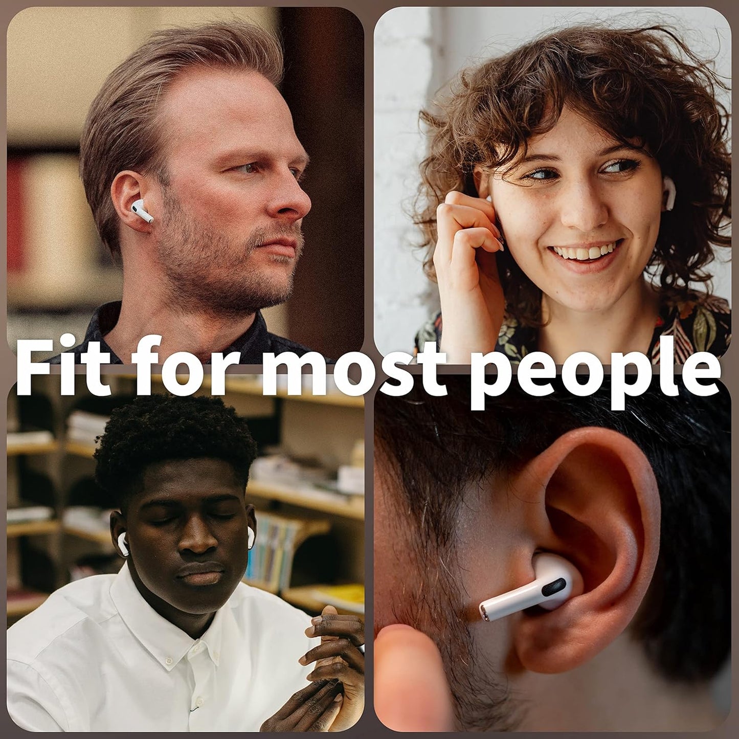 4 Pairs Ear Tips for AirPods Pro 1 & 2 [Relief Pain] [Fit in Case] Noise Cancellation Add Grip Sport Earbuds [US Patent Registered] (Large)