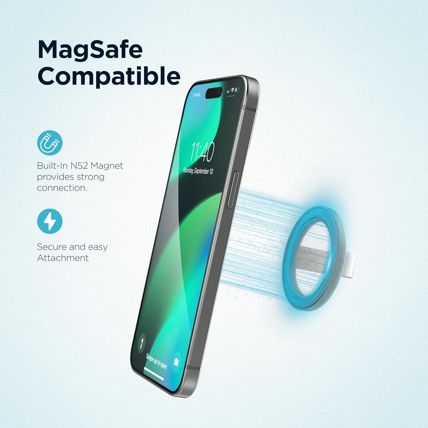 2-Pack Magnetic Phone Grip Holders Compatible with MagSafe, Soft-Touch Silicone Finger Loops for iPhone, Comfortable and Secure Fit (Clear Sparkle & Unicorn Gradient)