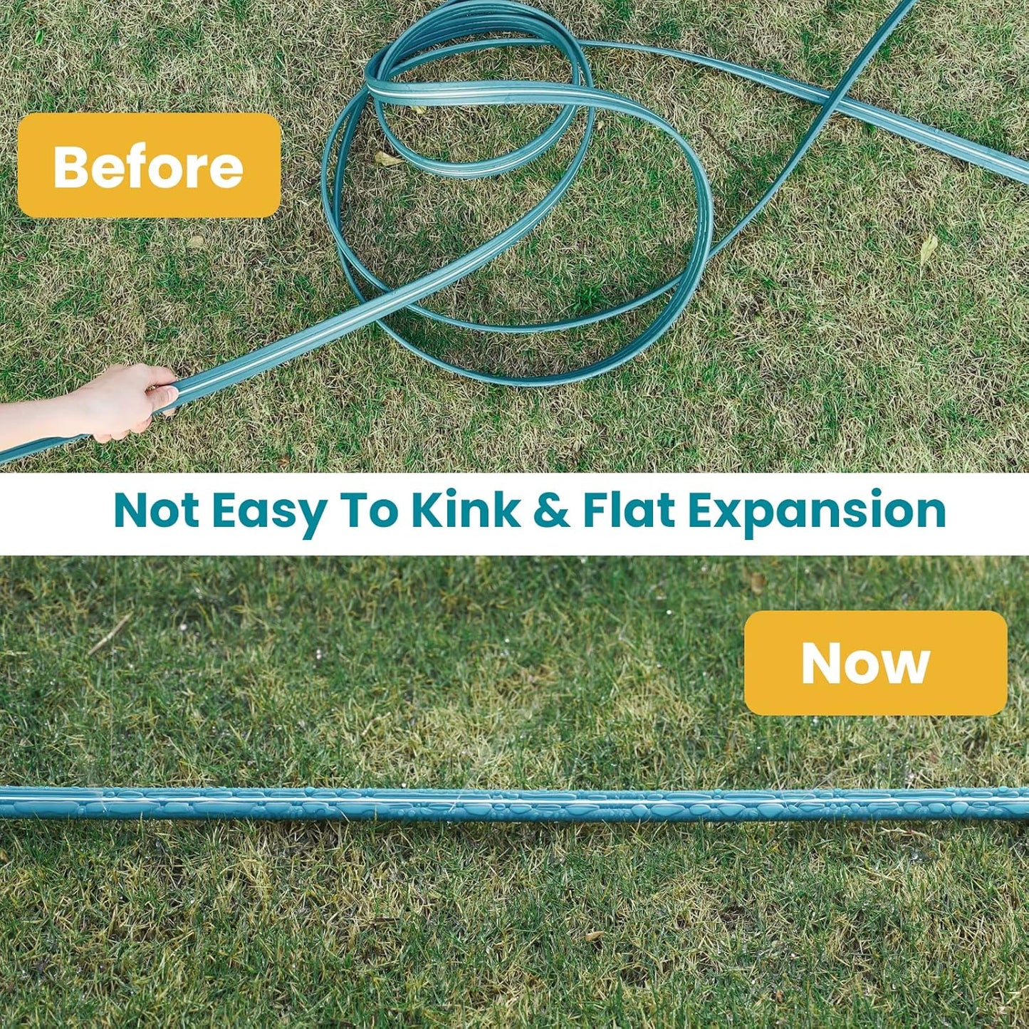LINEX Sprinkler Soaker Hose 25 ft for Garden Lawn Watering Hose with Hose Stakes