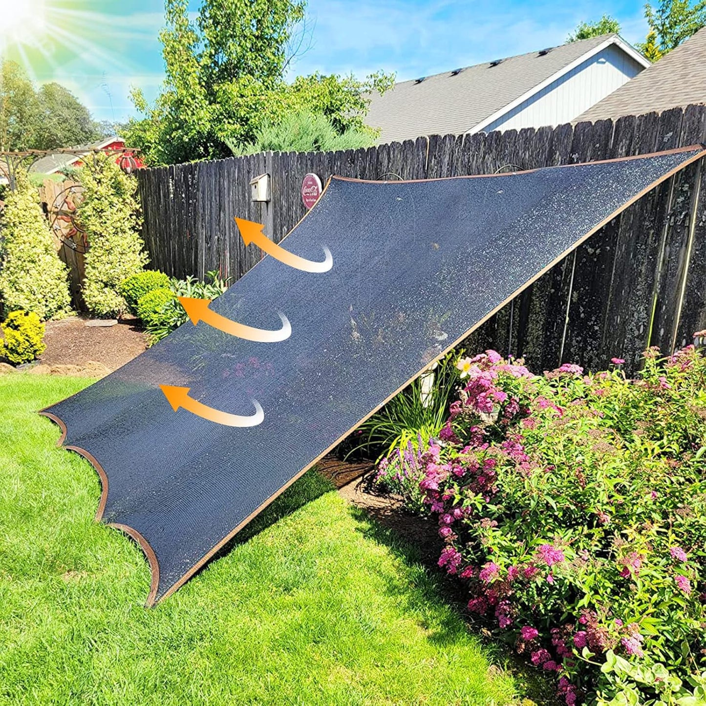 QLOFEI Shade Cloth for Garden, 70% Sun Screens for Patio Pergola Outdoor, Easy to Hang Mesh Tarp Shade Cloth with Grommets, Sunblock Neting Cover for Kennel Chicken Coop Plant, 30x30 FT