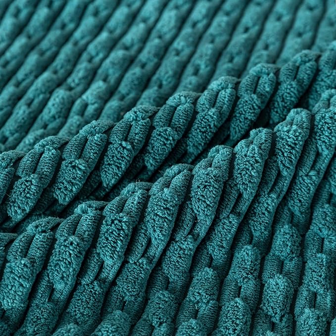 Set of 4 Teal Decorative Throw Pillow Covers 22x22 Inch Corduroy Pillow Covers for Bed Couch Sofa Living Room Soft Square Cushion Cases