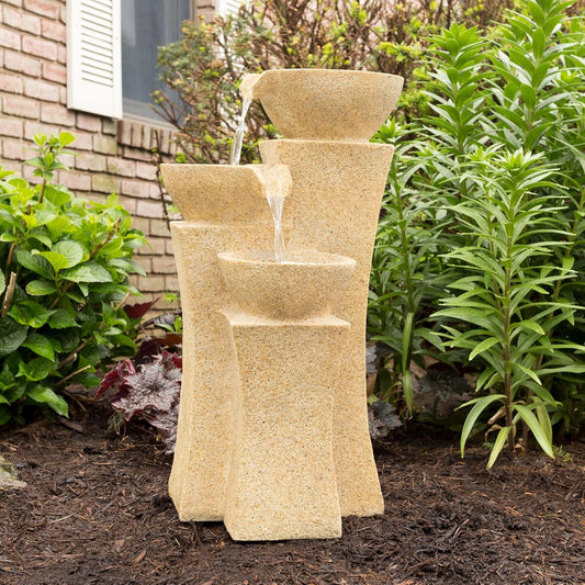 Go Yard Cascade Bowls Fountain with LED Lights