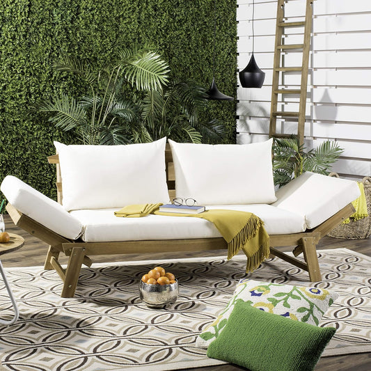 SAFAVIEH PAT6745A Outdoor Collection Tandra Grey Modern Contemporary Daybed Day Bed