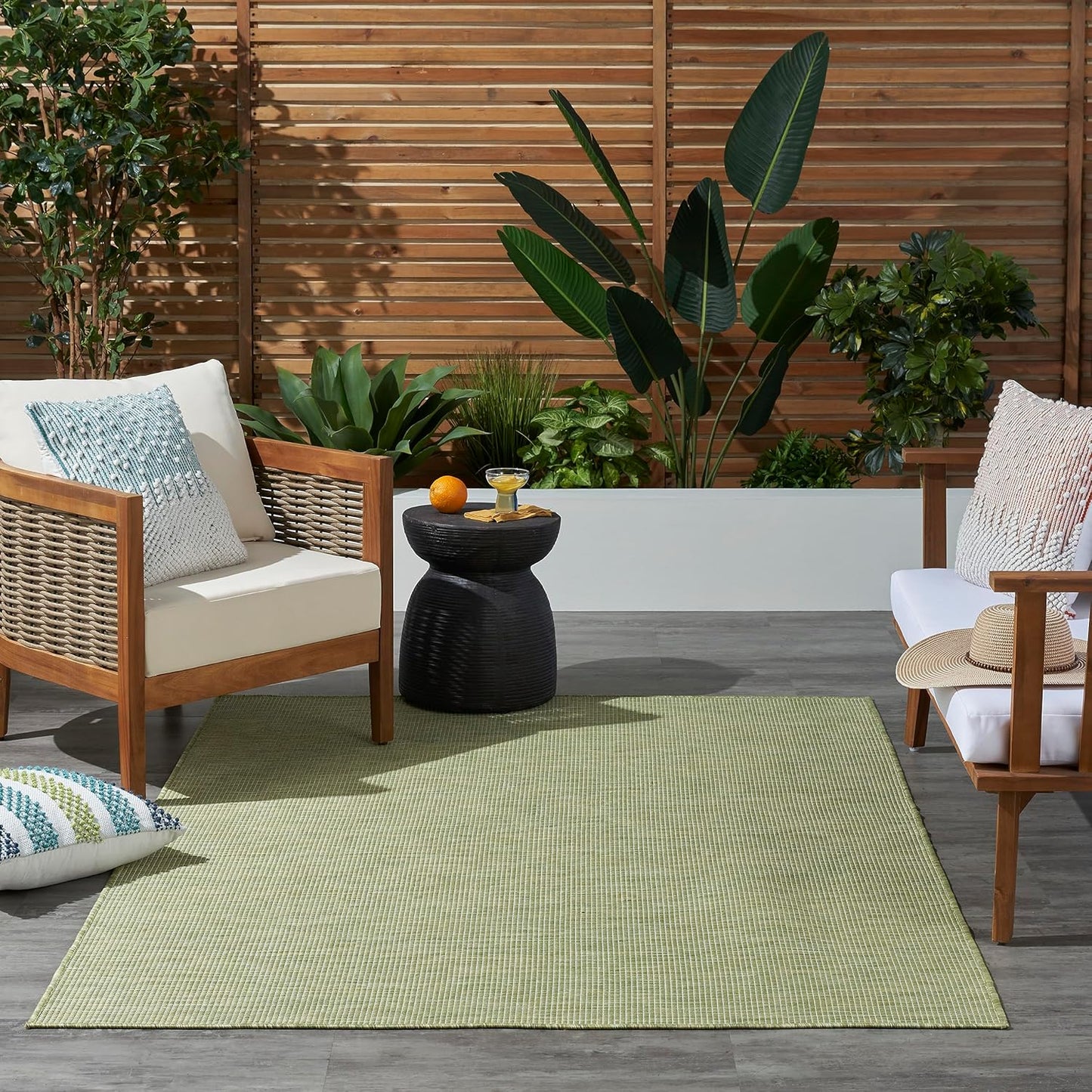 Nourison Home Home Positano 7' x 10' Fabric Green Area Rug